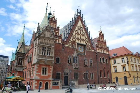 Postcard Town hall in Wroclaw