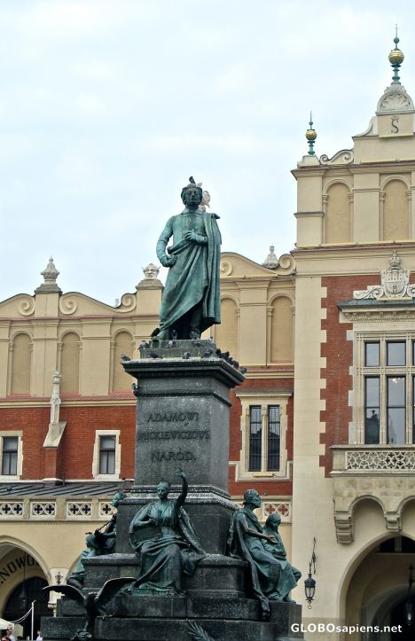 Postcard Kraków - a monument to the poet