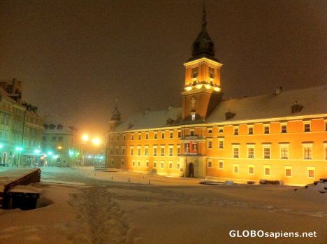 Postcard Warszawa (PL) - Royal Castle in the snow