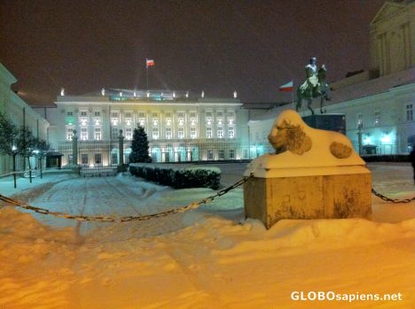 Postcard Warsaw (PL) - Presidential Palace in the snow