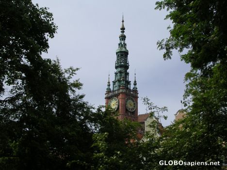 Postcard Main Town Hall tower - Gdansk