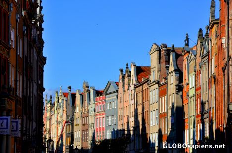 Postcard Gdansk (PL) - facades of Dluga Street
