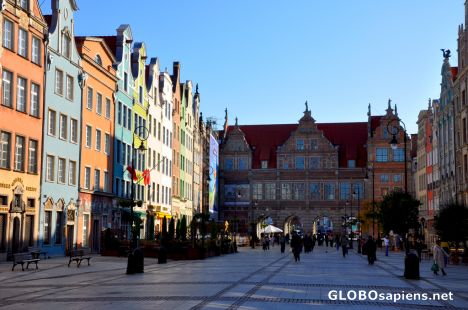 Postcard Gdansk (PL) - Dlugi Targ with the Green Gate