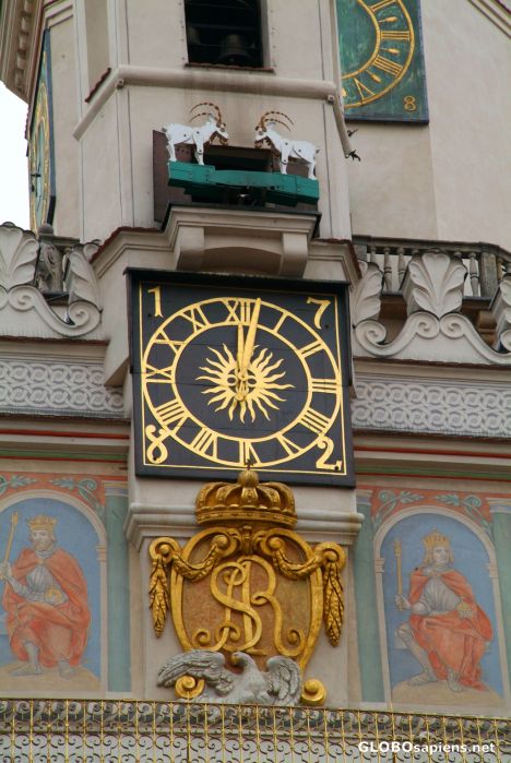Postcard Poznan (PL) - Townhall's clock's goats