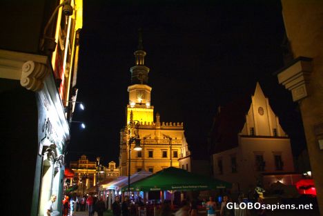 Postcard Poznan (PL) - nightlife in the Old Market Square