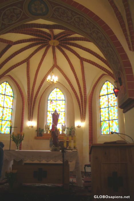 Postcard Bukowo Morskie - Inside church