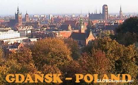 Postcard Panoramic view of Gdansk
