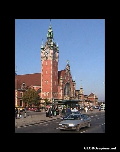 Postcard Gdansk railway station