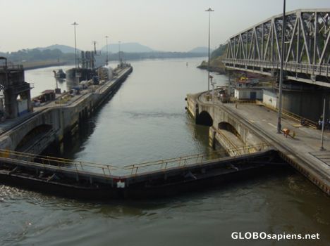 Postcard Miraflores Dock Panama Canal