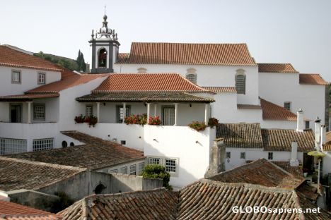 Postcard Obidos, telhados vermelhos