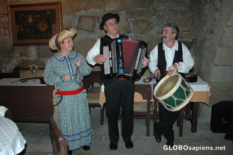 Postcard Portuguese folklore musicians