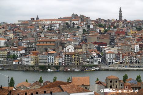 Postcard Porto old town and river Douro