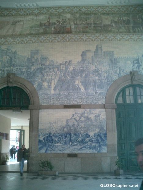 Postcard Tiles in the railway station
