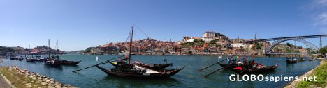 Postcard Porto (PT) - the river, porto boats, the bridge