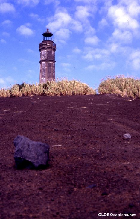 Postcard Faial Island -Lighthouse destroyed by the volcano-