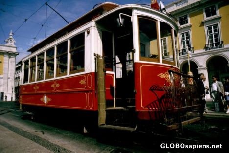 Postcard Lisboa, historic streetcar