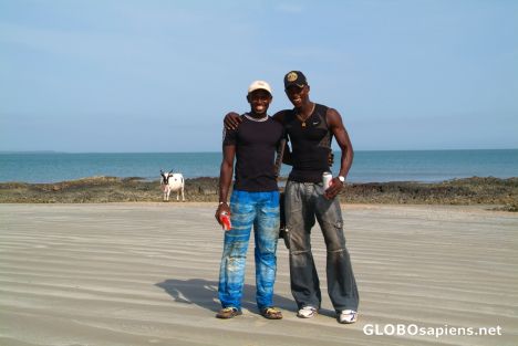 Postcard Bubaque - two local Guineans