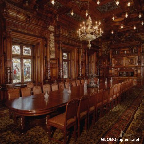 Postcard Peles Castle dining-room