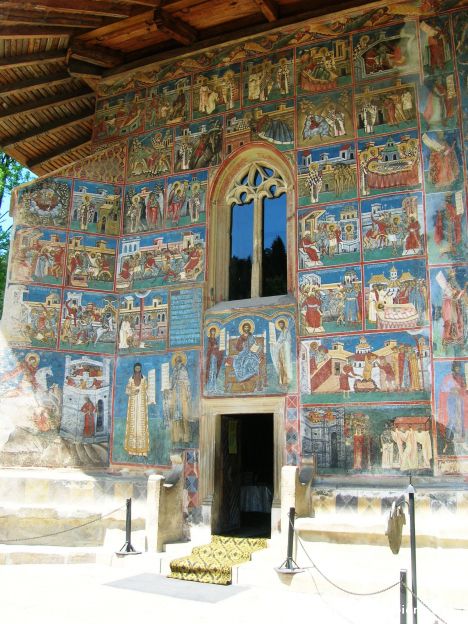 Postcard Stunning frescoes in Voronet monastery