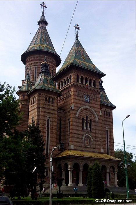 Postcard Orthodox cathedral in Timisoara