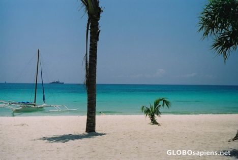 Postcard a beach on Boracay island