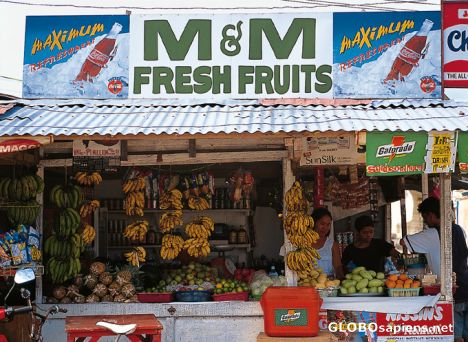Postcard Fruit stall in the market