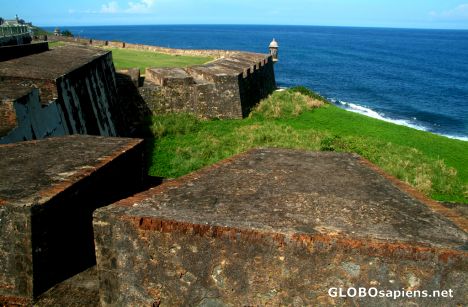 Postcard San Juan - more walls linking forts