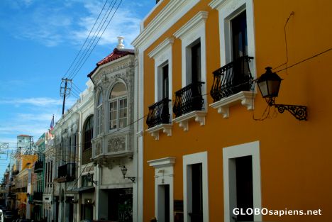 Postcard San Juan - old town colours