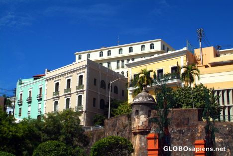 Postcard San Juan - a few colonial buildings