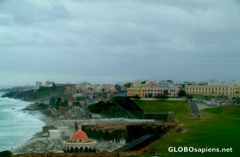 Postcard San Juan - nothern view of the old town