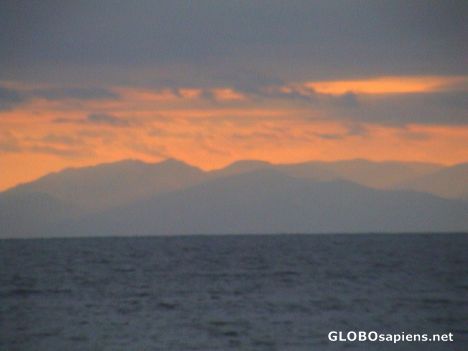 Postcard Lake Baikal at sunset