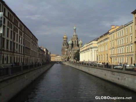 Postcard Griboyedova canal and the Church of Resurrection.