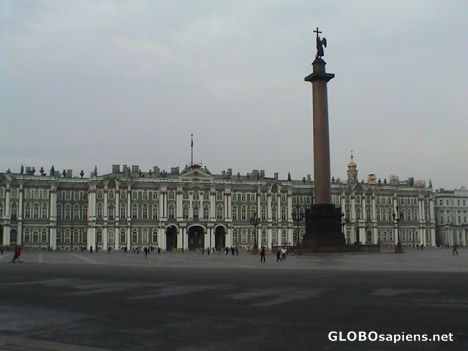 Postcard Alexander column and Winter Palace