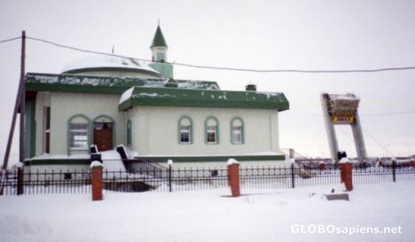 Postcard Turkish mosque in the Arctic