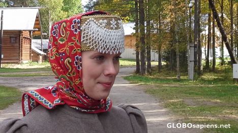 Postcard Charming Russian lady