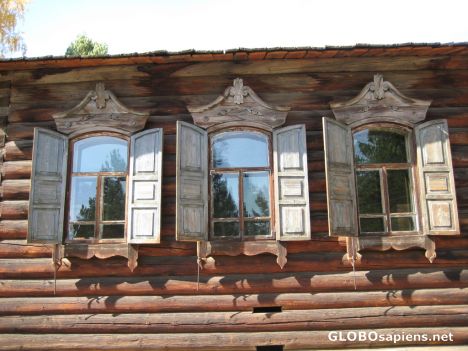 Postcard Windows of a Buryat House