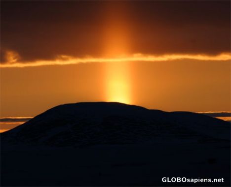 Postcard Sunset in the Peninsula of Chukotka