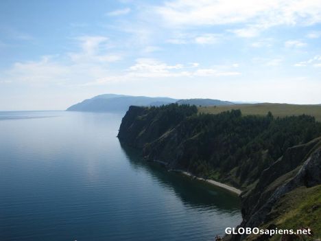 Postcard Baikal Lake - view from Olchon isle