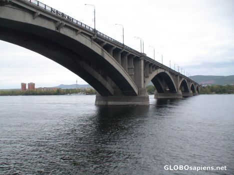 Postcard Ob River bridge