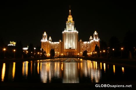Postcard Lomonosov University by Night