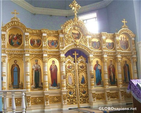Postcard Altar in the Russian orthodox church