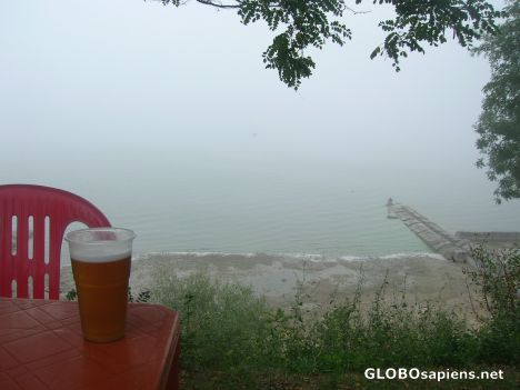 Drinking beer in the Sea of Azov