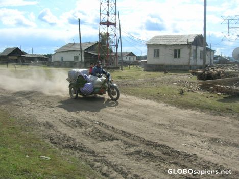 Postcard Yakutians driving
