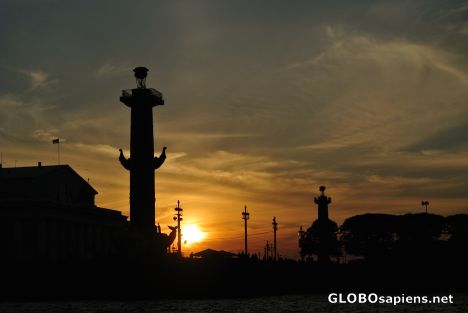 Postcard Petersburg at sunset