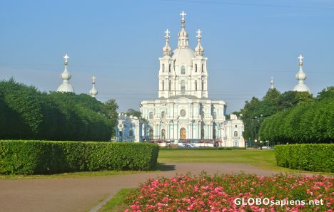 Postcard Smolny Convent in Saint Petersburg