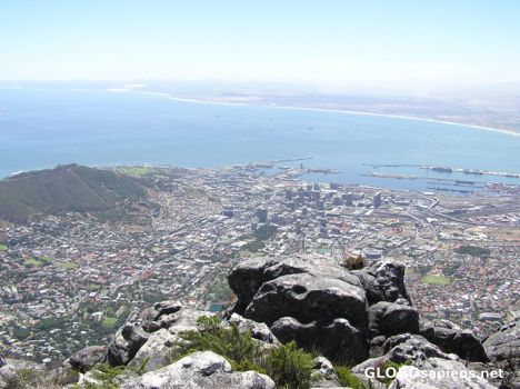 Postcard Cape Town seen from Table Mountain