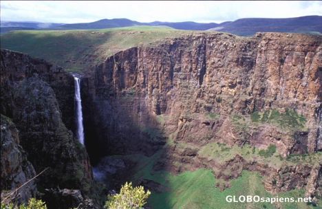 Postcard Semonkong Waterfall in Lesotho