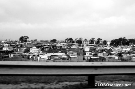 Postcard Langa township from the highway