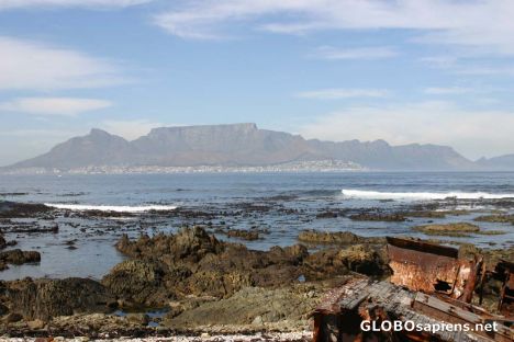 Postcard Cape Town seen from Robben Island