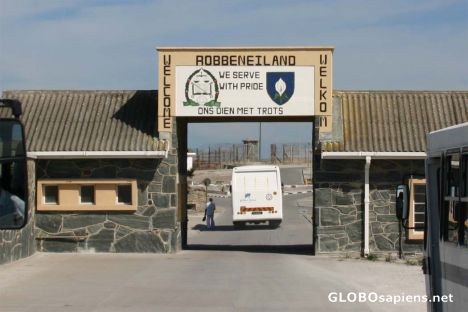 Postcard Robben Island main gate